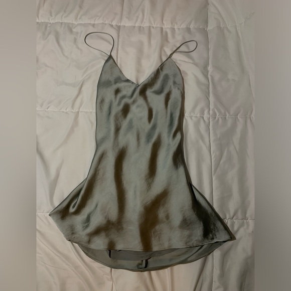 ZARA - Mini Dress - Silver Satin Tie-Back Dress - Women’s M - Gently used! - Picture 6 of 6